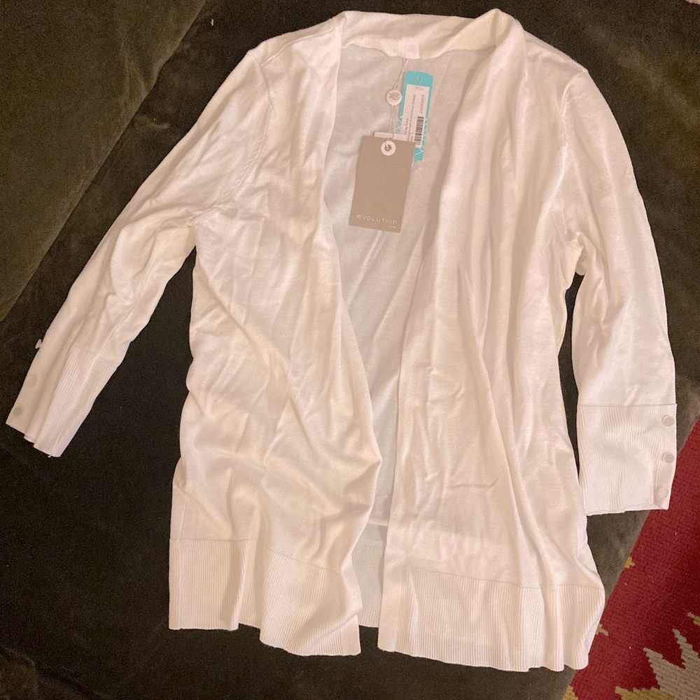 White Open Cardigan
